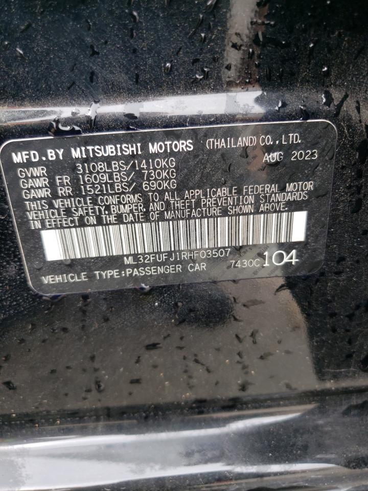 2024 Mitsubishi Mirage G4 Es VIN: ML32FUFJ1RHF03507 Lot: 71746175