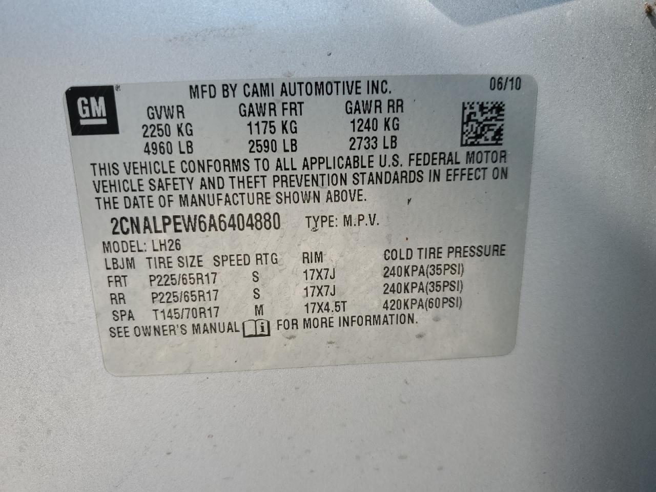 2010 Chevrolet Equinox Lt VIN: 2CNALPEW6A6404880 Lot: 71327295