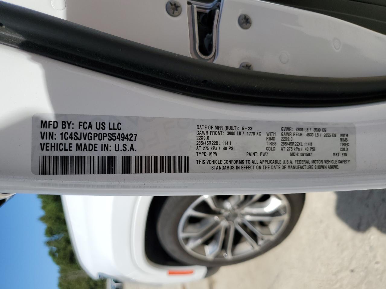 2023 Jeep Grand Wagoneer Series Iii VIN: 1C4SJVGP0PS549427 Lot: 80641825