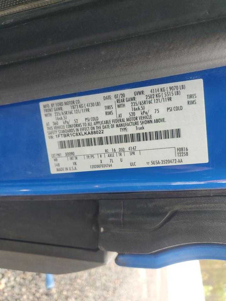 2024 Ford Transit T-250 VIN: 1FTBR1C8XLKA88022 Lot: 71675135