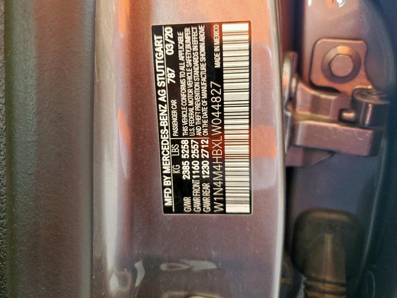 2020 Mercedes-Benz Glb 250 4Matic VIN: W1N4M4HBXLW044827 Lot: 80879705