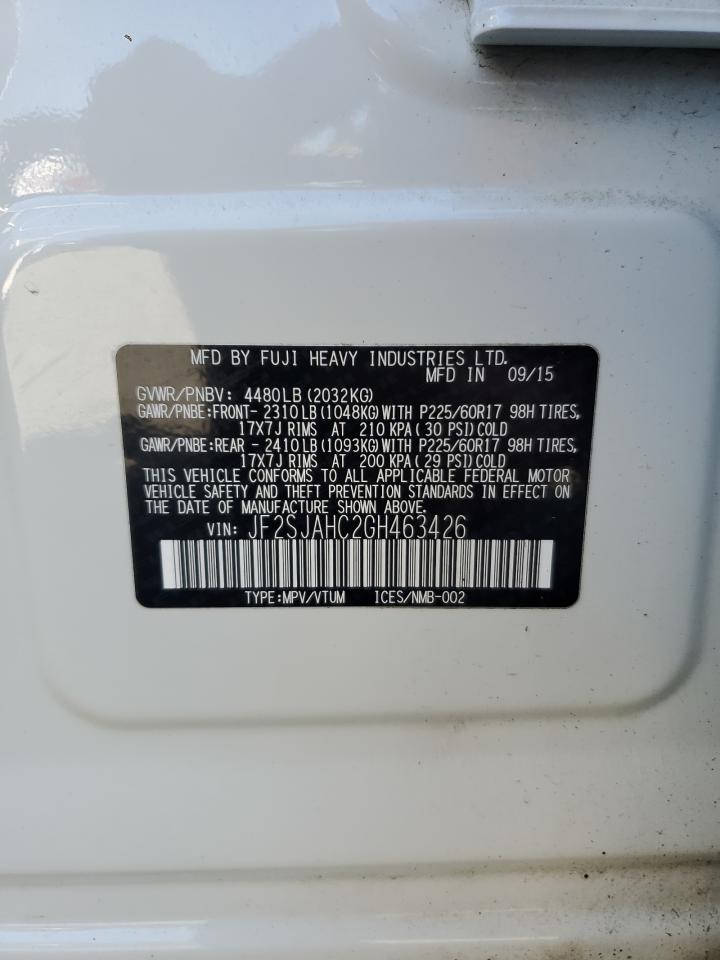 2016 Subaru Forester 2.5I Limited VIN: JF2SJAHC2GH463426 Lot: 81661145