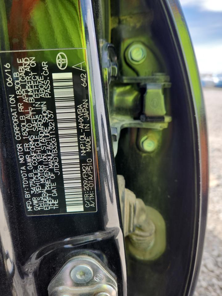 2016 Toyota Prius C VIN: JTDKDTB32G1132137 Lot: 71481775