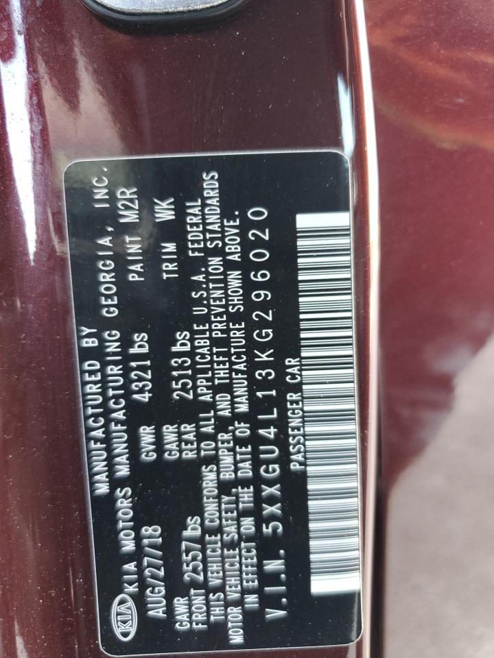 2019 Kia Optima Ex VIN: 5XXGU4L13KG296020 Lot: 81401815