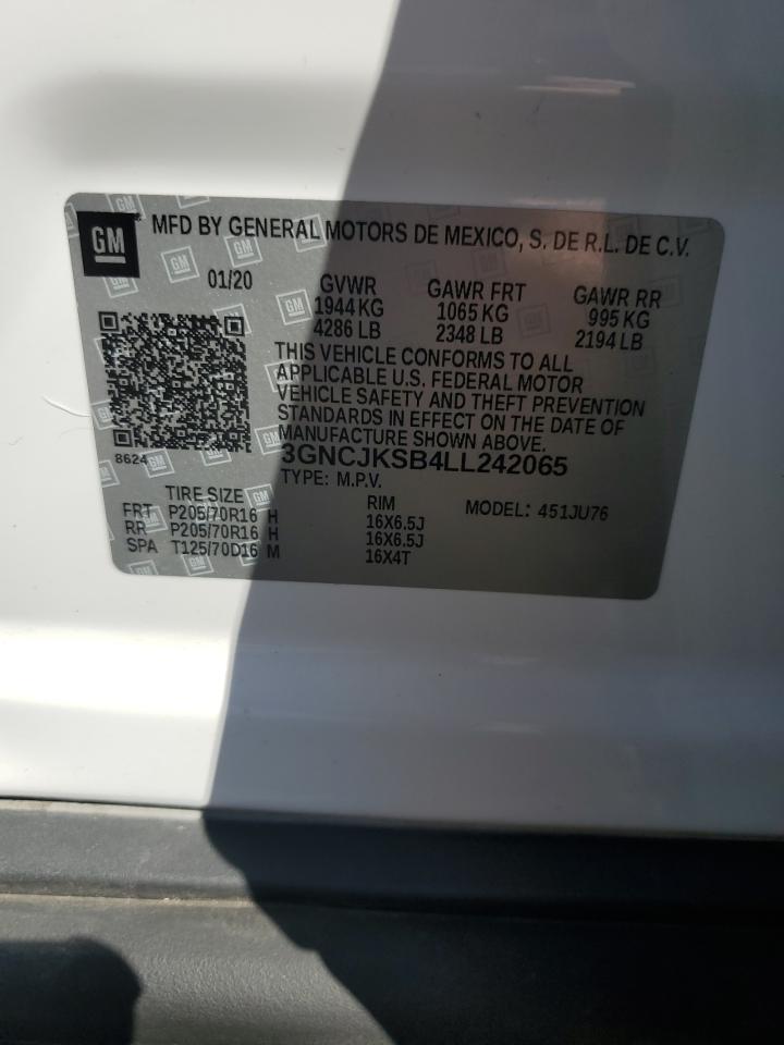 2020 Chevrolet Trax Ls VIN: 3GNCJKSB4LL242065 Lot: 81068515