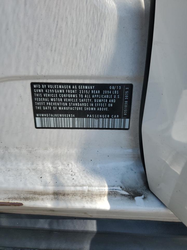 2014 Volkswagen Gti VIN: WVWHD7AJ8EW002834 Lot: 80446345