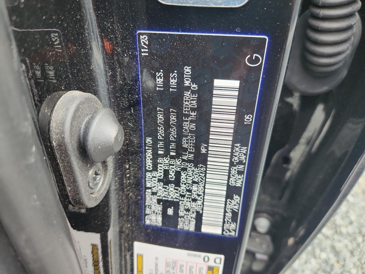 2024 Toyota 4Runner Sr5/Sr5 Premium VIN: JTEMU5JR8R6224767 Lot: 80702975