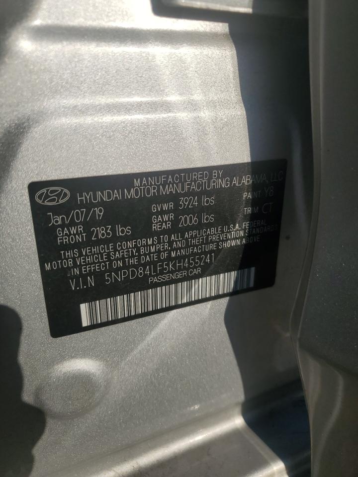 2019 Hyundai Elantra Sel VIN: 5NPD84LF5KH455241 Lot: 80428475