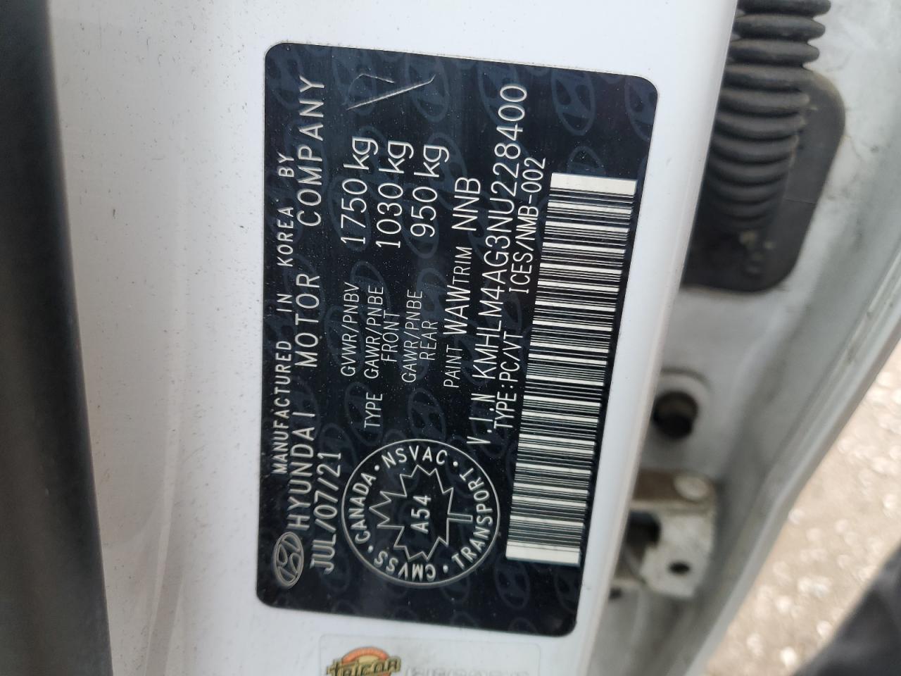 2022 Hyundai Elantra Sel VIN: KMHLM4AG3NU228400 Lot: 71214565