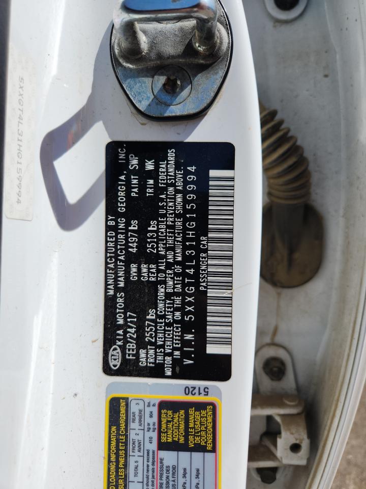 2017 Kia Optima Lx VIN: 5XXGT4L31HG159994 Lot: 83976845