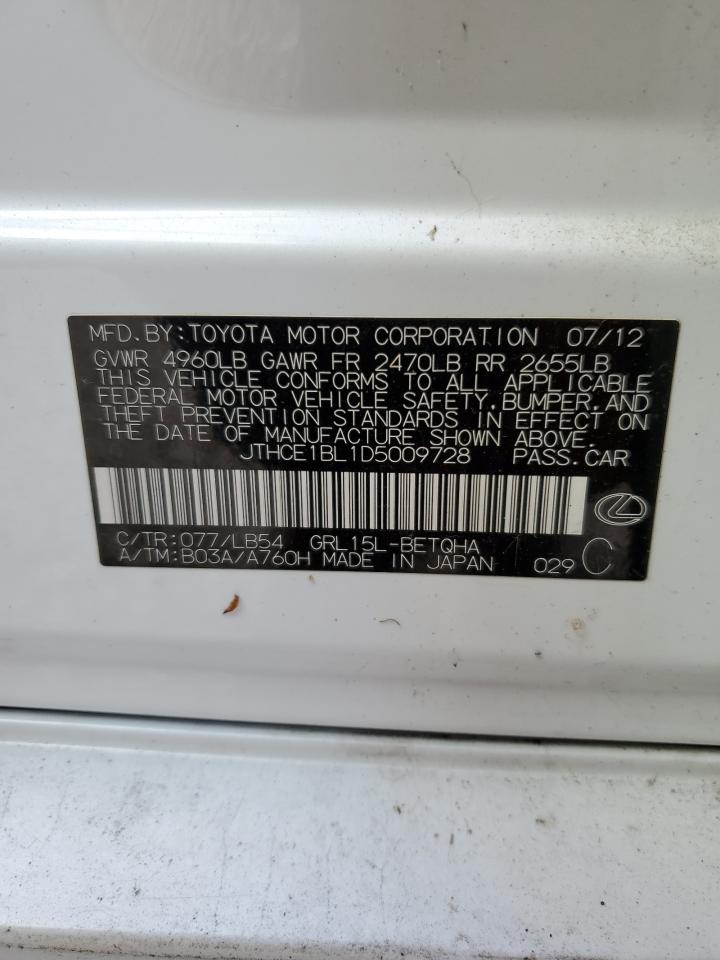 2013 Lexus Gs 350 VIN: JTHCE1BL1D5009728 Lot: 83996275