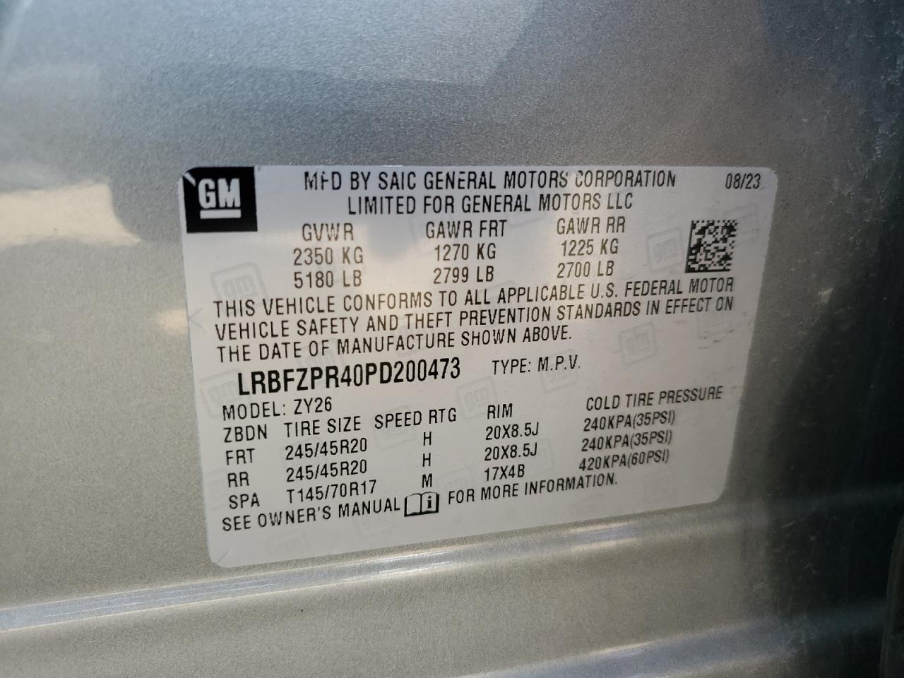 2023 Buick Envision Essence VIN: LRBFZPR40PD200473 Lot: 71222685