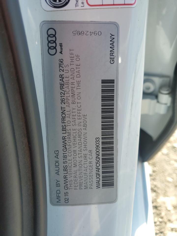 2016 Audi A6 Premium Plus VIN: WAUGFAFC5GN009033 Lot: 80503335