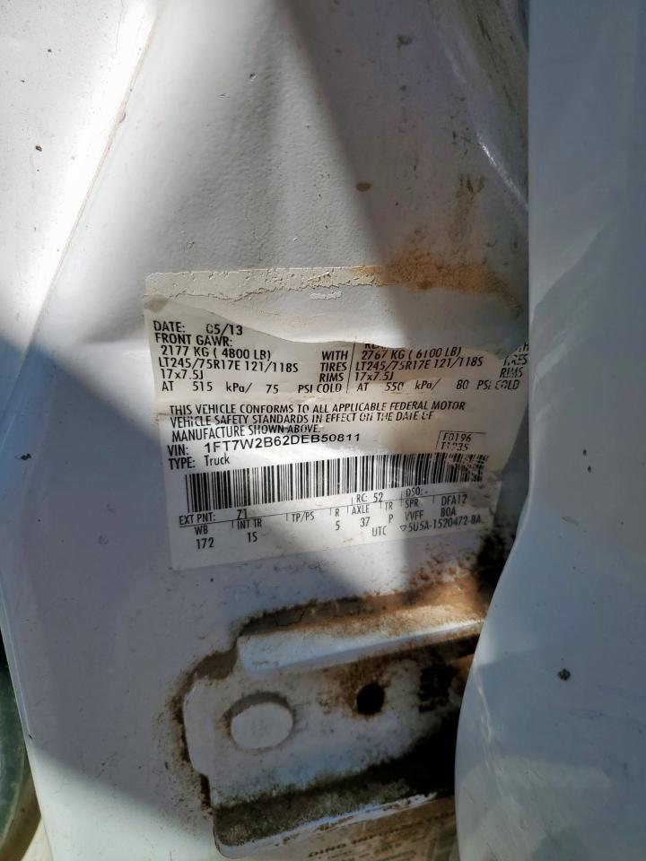 2013 Ford F250 Super Duty VIN: 1FT7W2B62DEB50811 Lot: 81188755