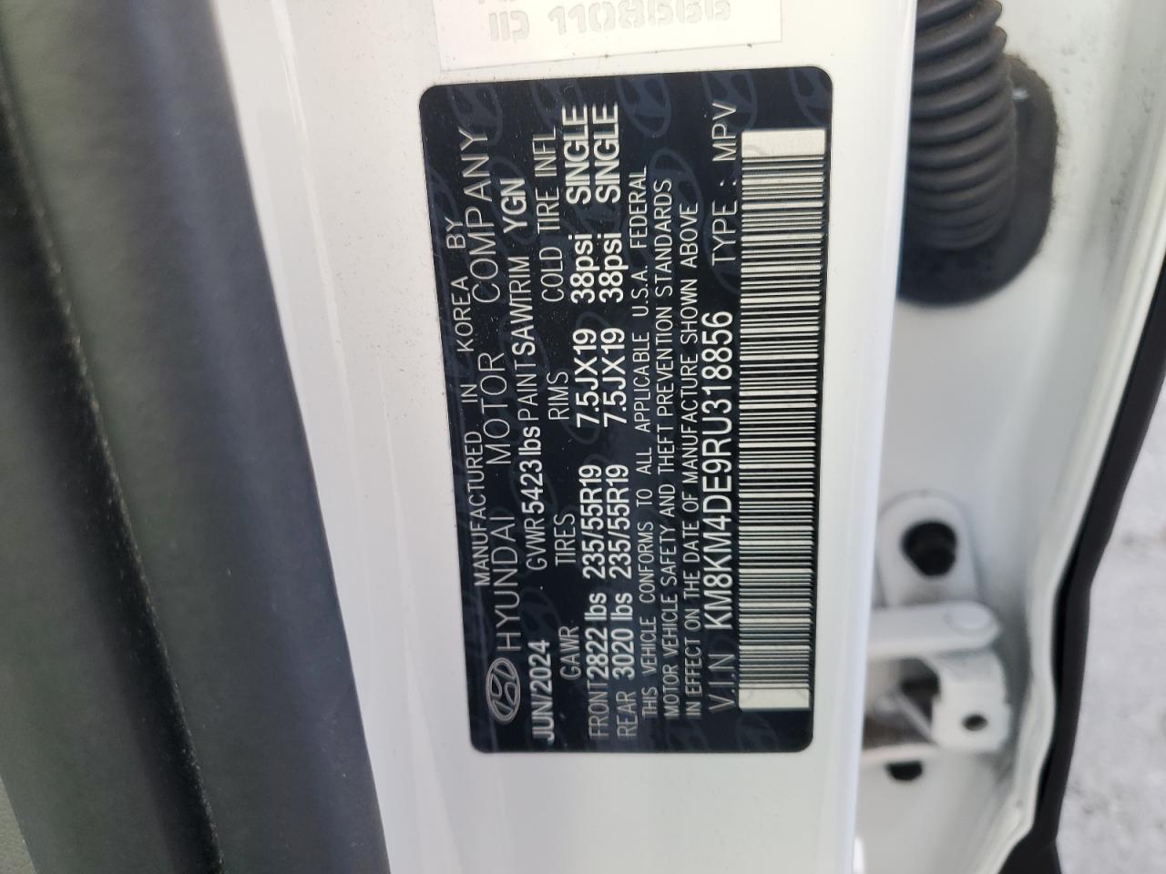 2024 Hyundai Ioniq 5 Se VIN: KM8KM4DE9RU318856 Lot: 71292735