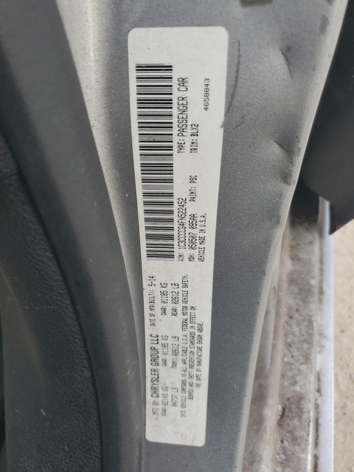 2015 Chrysler 200 C VIN: 1C3CCCCG4FN522452 Lot: 84476845