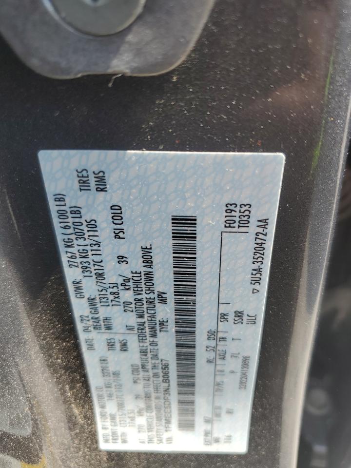 2022 Ford Bronco Base VIN: 1FMEE5DP3NLB06567 Lot: 80793375