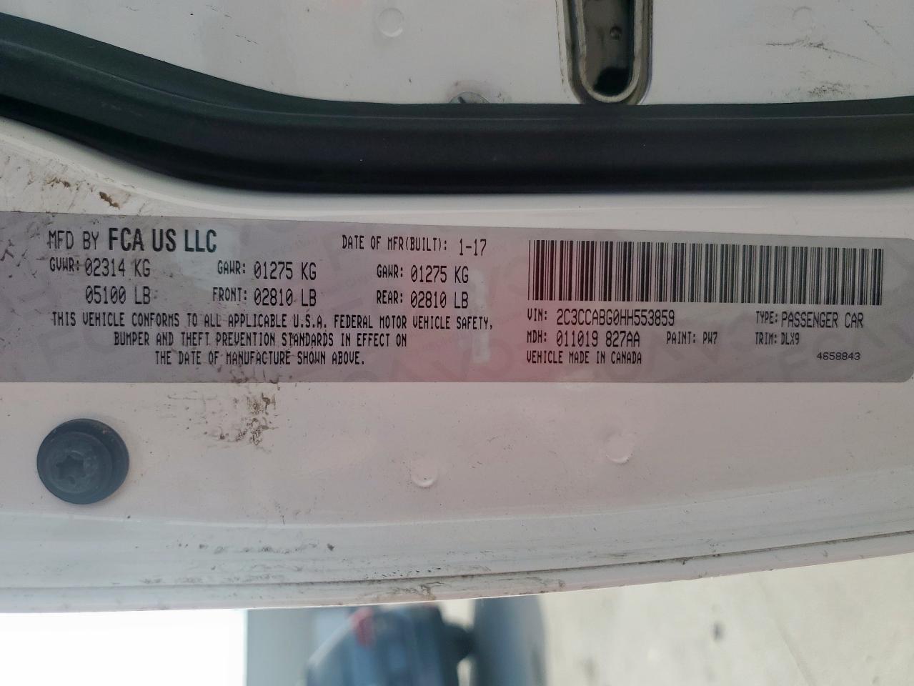 2017 Chrysler 300 S VIN: 2C3CCABG0HH553859 Lot: 81915045