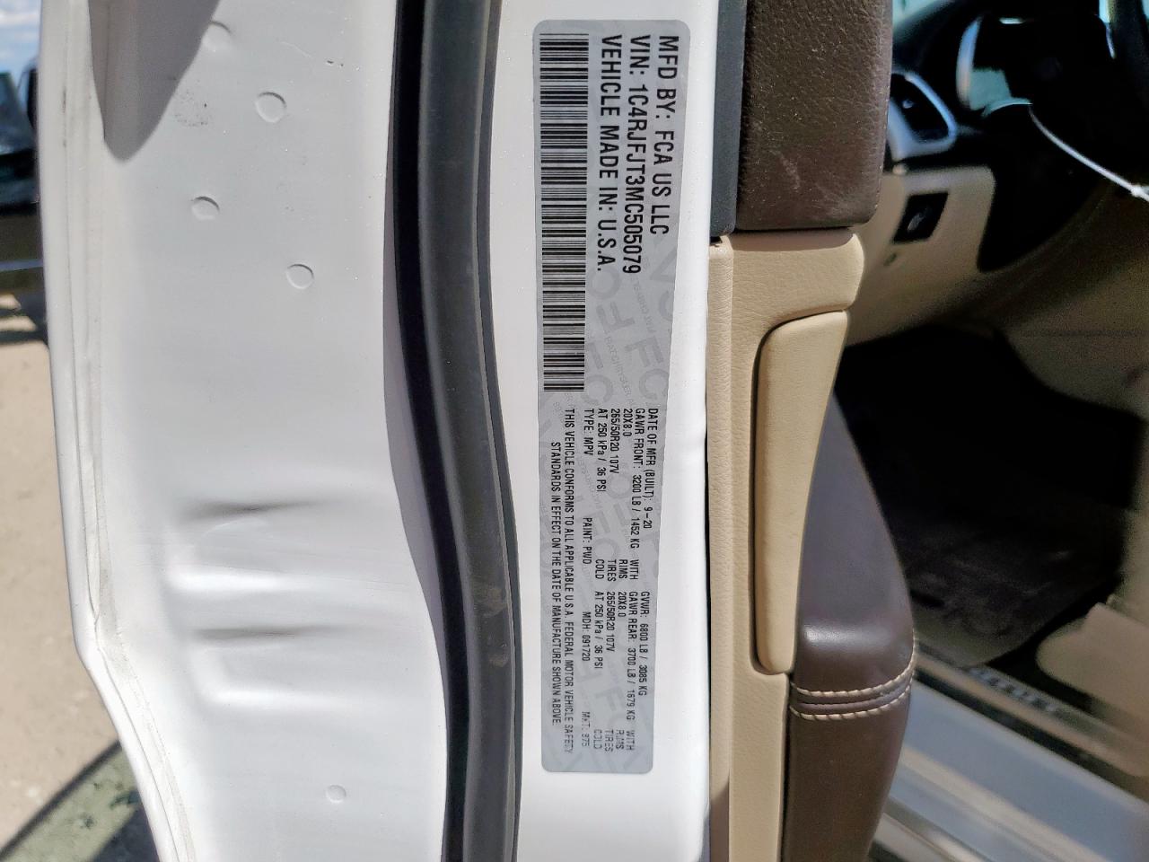 2021 Jeep Grand Cherokee Summit VIN: 1C4RJFJT3MC505079 Lot: 71186135