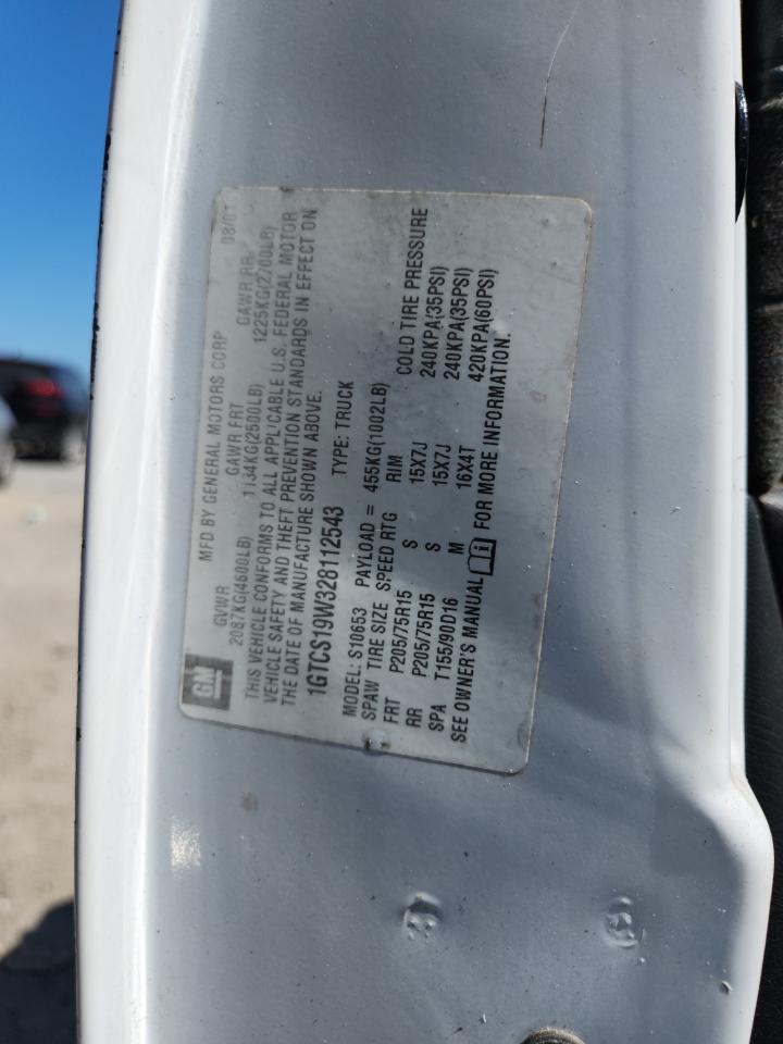 2002 GMC Sonoma VIN: 1GTCS19W328112543 Lot: 71814135