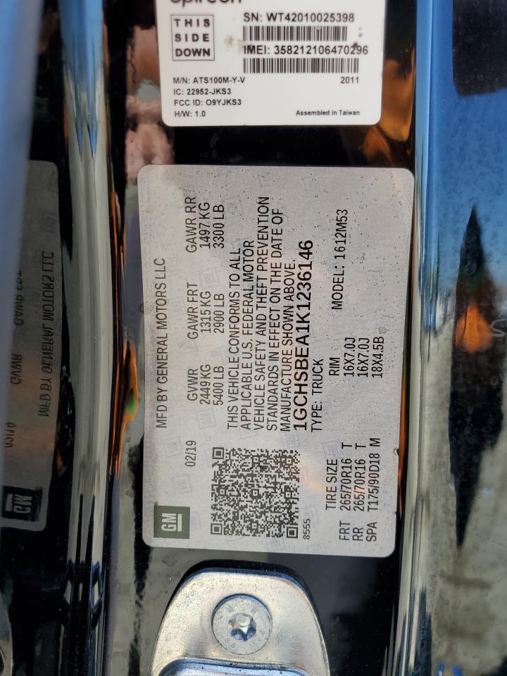 2019 Chevrolet Colorado VIN: 1GCHSBEA1K1236146 Lot: 80684665