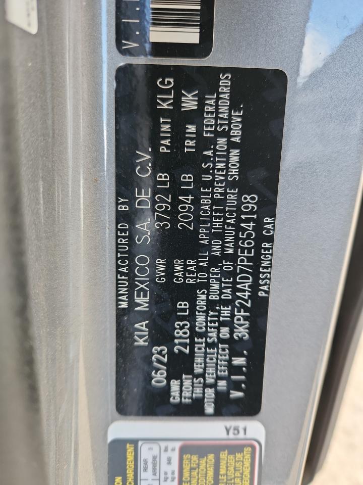 2023 Kia Forte Lx VIN: 3KPF24AD7PE654198 Lot: 81123725