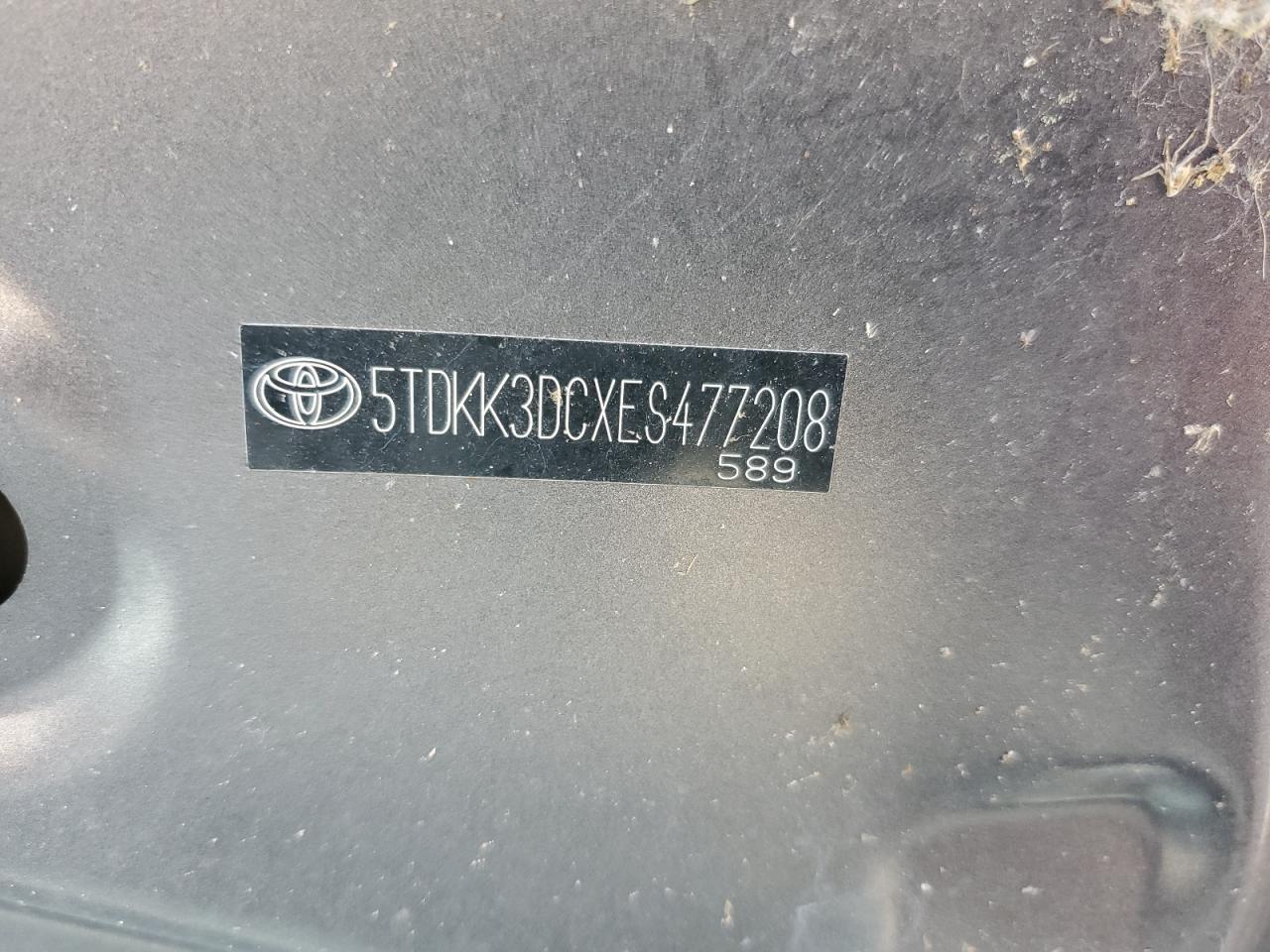 2014 Toyota Sienna Le VIN: 5TDKK3DCXES477208 Lot: 84217435
