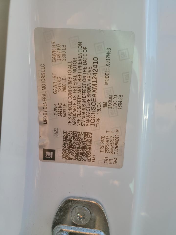 2021 Chevrolet Colorado Lt VIN: 1GCHSCEAXM1242410 Lot: 81295495