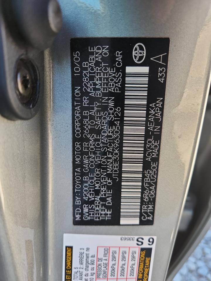 2006 Toyota Camry Le VIN: JTDBE30K963054126 Lot: 80920315