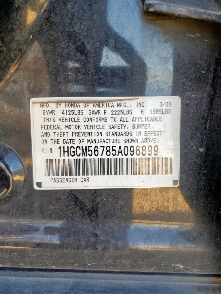 2005 Honda Accord Ex VIN: 1HGCM56785A096899 Lot: 84768095