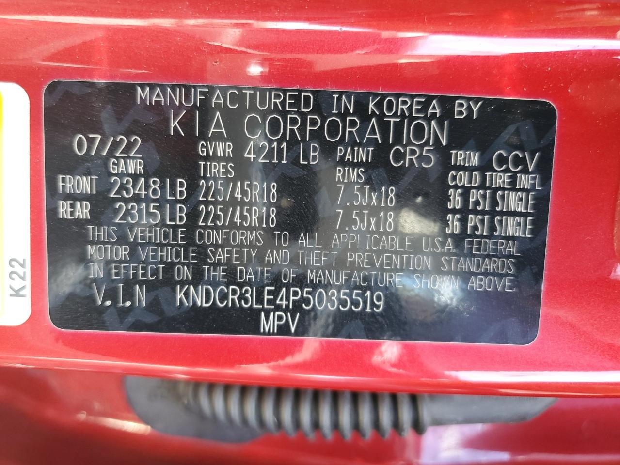 2023 Kia Niro Ex VIN: KNDCR3LE4P5035519 Lot: 71445045