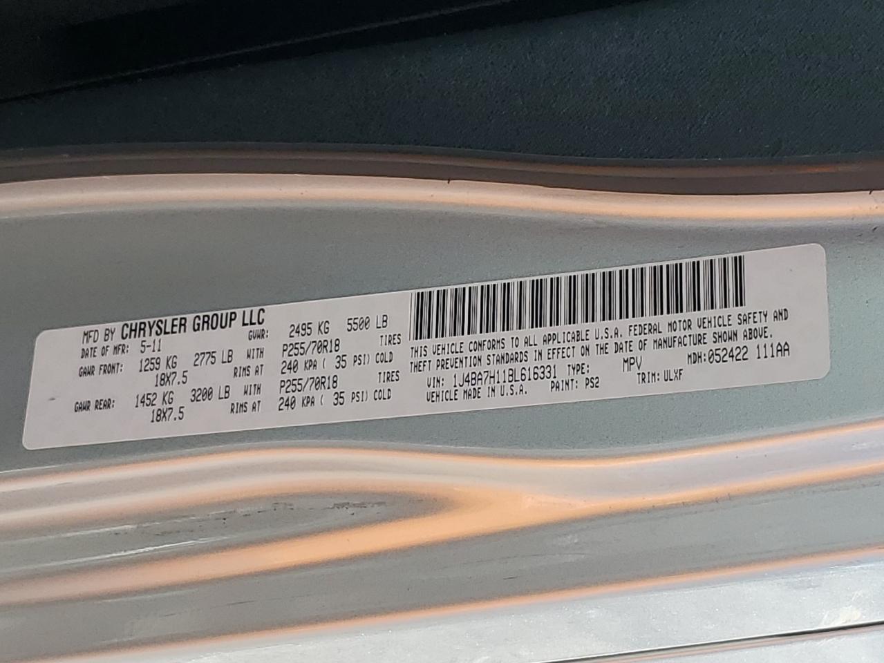 2011 Jeep Wrangler Unlimited Jeep 70Th Anniversary VIN: 1J4BA7H11BL616331 Lot: 71537655