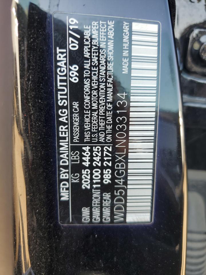 2020 Mercedes-Benz Cla 250 VIN: WDD5J4GBXLN033134 Lot: 71773125