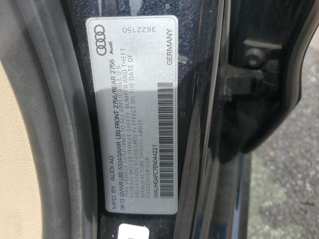 2014 Audi A6 Prestige VIN: WAUHGAFC7EN044221 Lot: 81692285