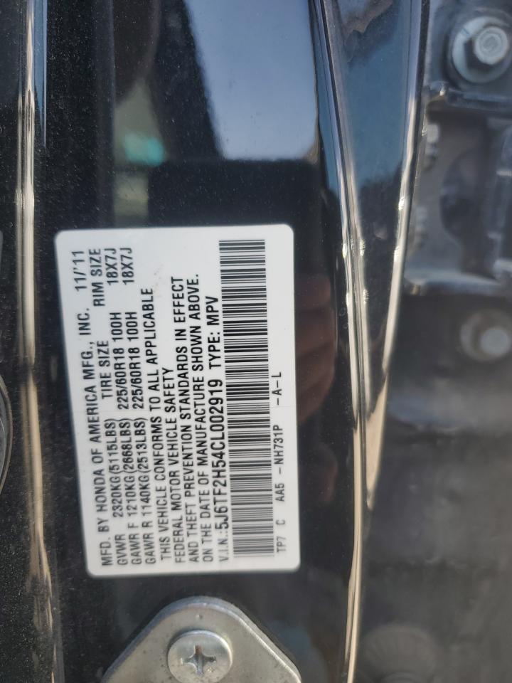 2012 Honda Crosstour Exl VIN: 5J6TF2H54CL002919 Lot: 80316865