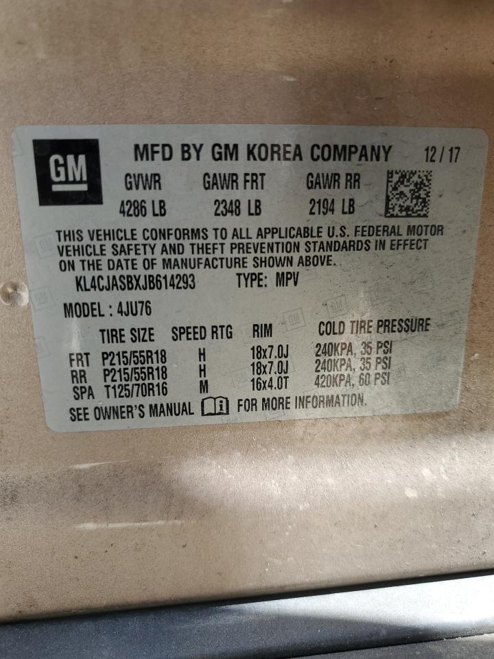 2018 Buick Encore Preferred VIN: KL4CJASBXJB614293 Lot: 81744365