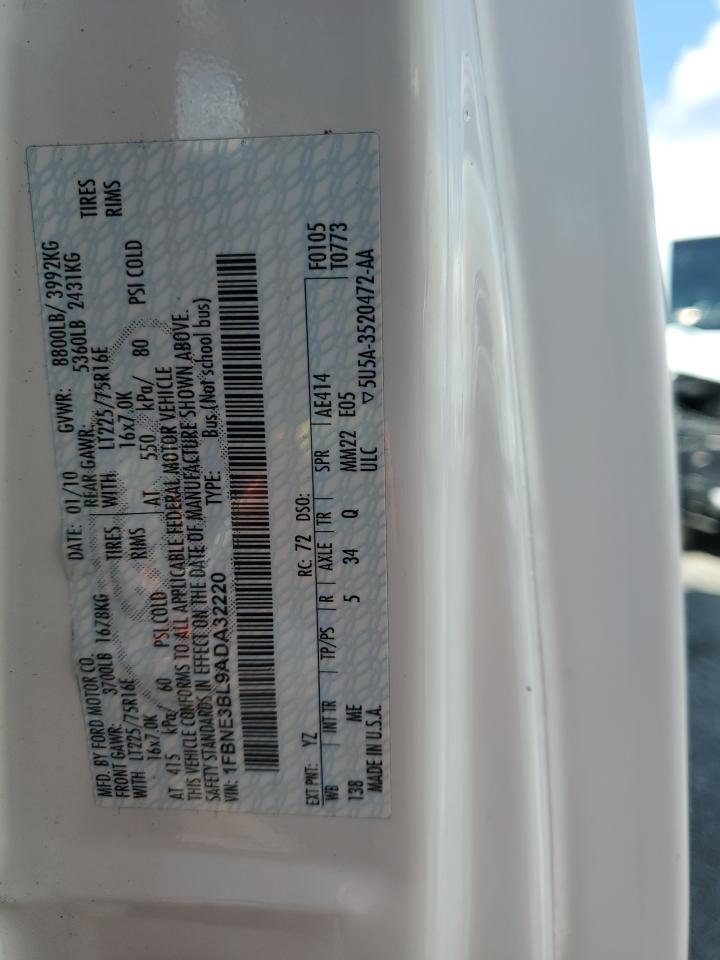 2010 Ford Econoline E350 Super Duty Wagon VIN: 1FBNE3BL9ADA32220 Lot: 80999005
