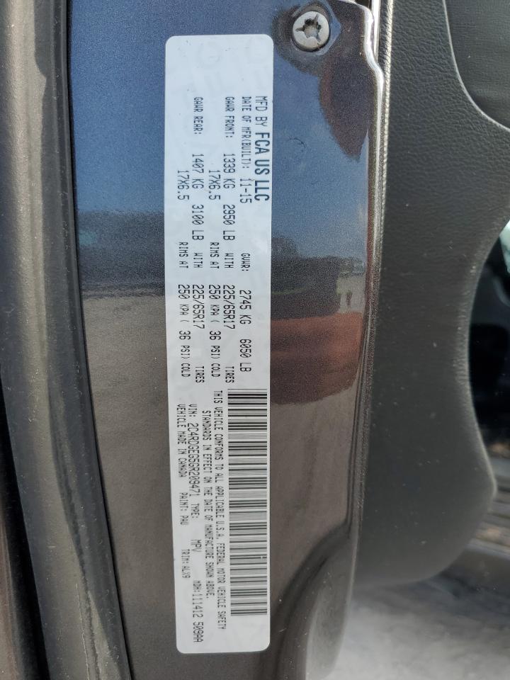 2016 Dodge Grand Caravan R/T VIN: 2C4RDGEG5GR209471 Lot: 70827925