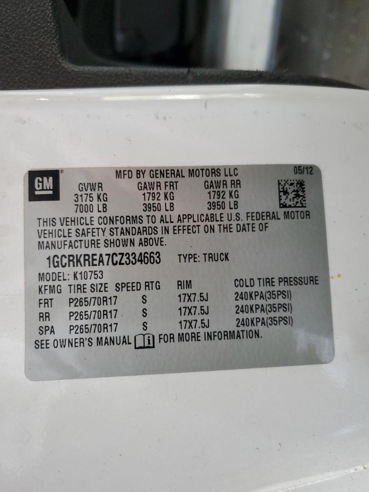 2012 Chevrolet Silverado K1500 Ls VIN: 1GCRKREA7CZ334663 Lot: 84360745