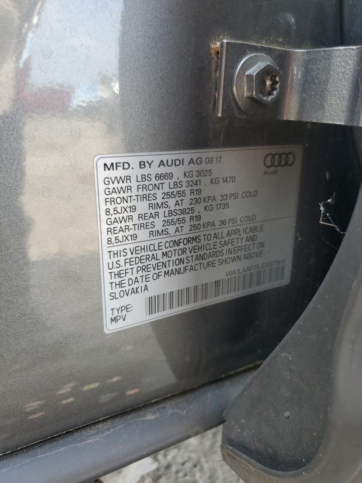 2018 Audi Q7 Premium Plus VIN: WA1LAAF75JD007504 Lot: 81118435