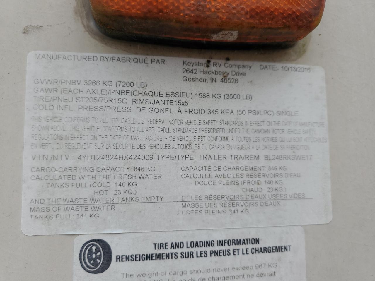 2017 Bull 248Rks VIN: 4YDT24824HX424009 Lot: 81152835