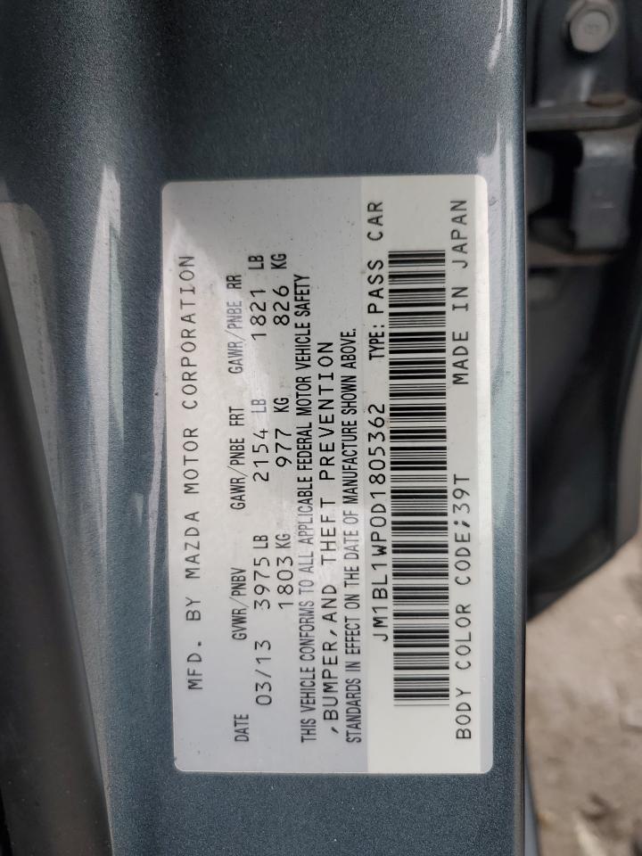 2013 Mazda 3 I VIN: JM1BL1WP0D1805362 Lot: 84763895