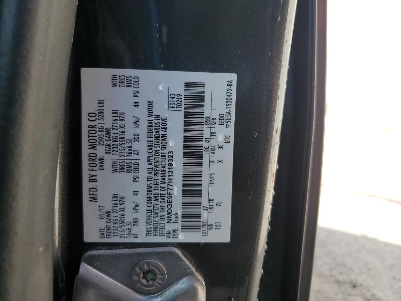 2017 Ford Transit Connect Xlt VIN: NM0GE9F77H1318323 Lot: 72071795