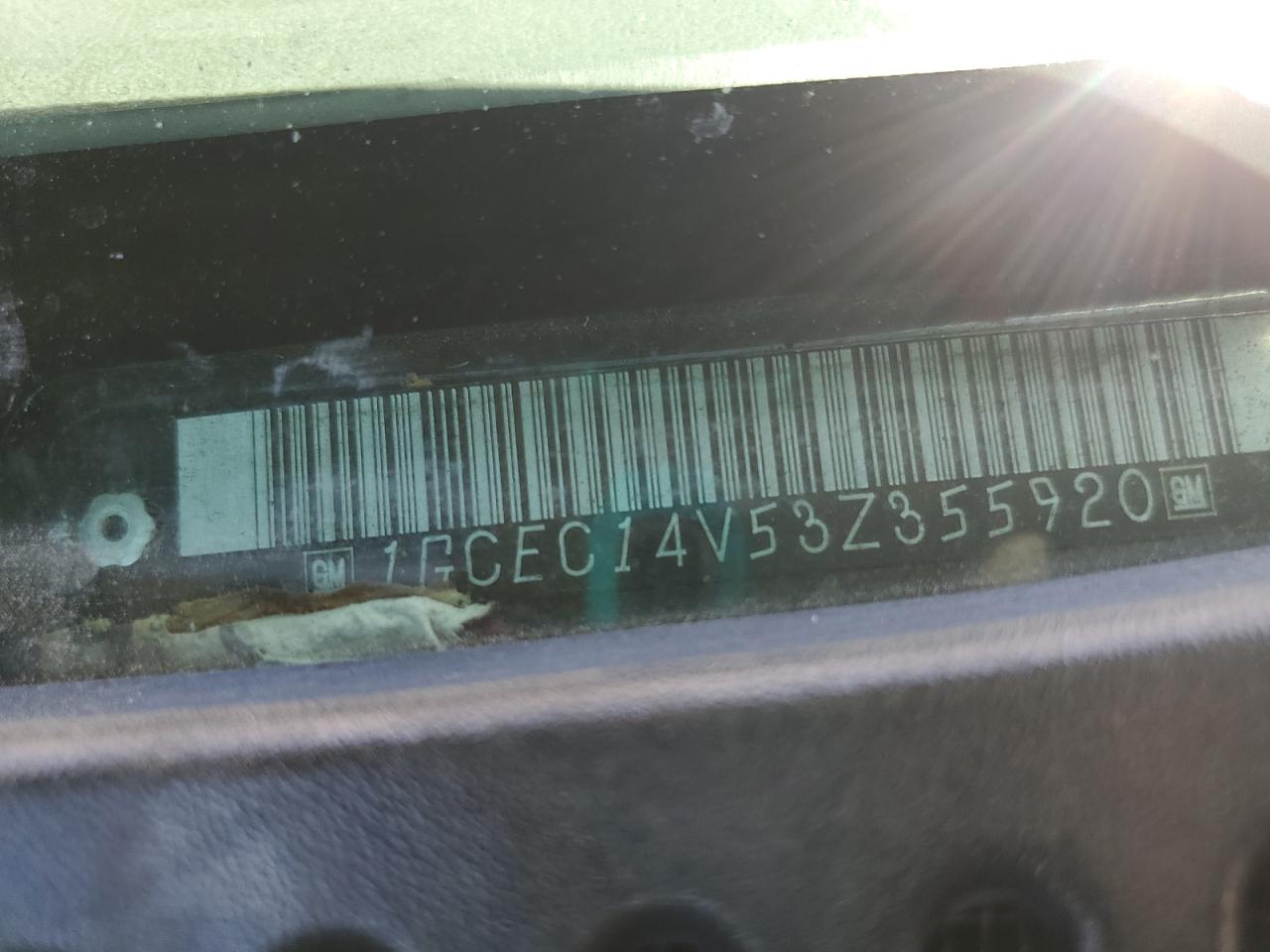 2003 Chevrolet Silverado C1500 VIN: 1GCEC14V53Z355920 Lot: 80347375