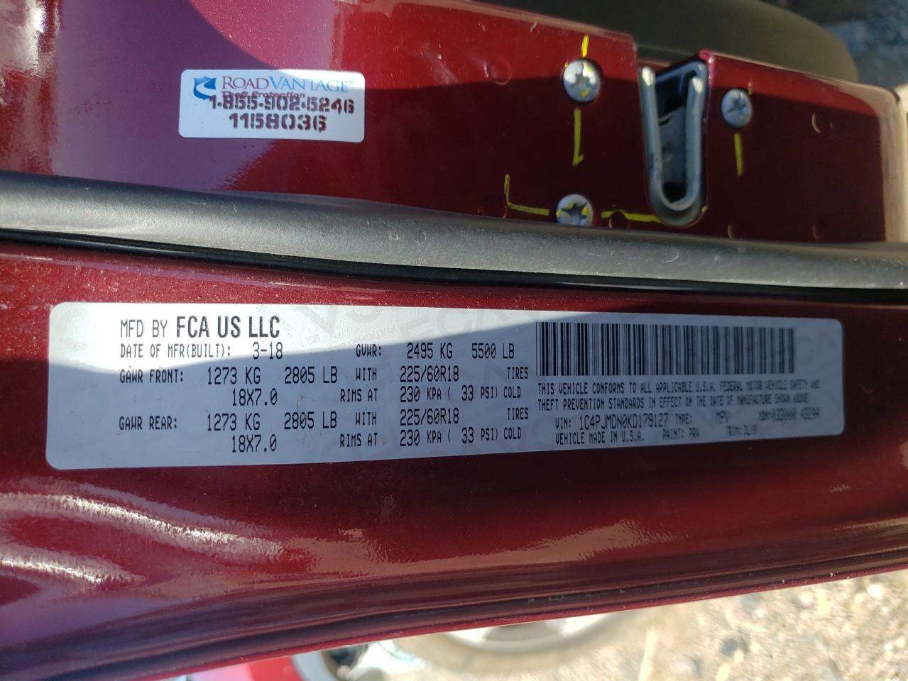 2019 Jeep Cherokee Limited VIN: 1C4PJMDN0KD179127 Lot: 71595955