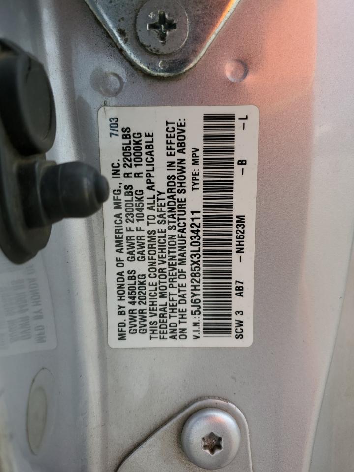 2003 Honda Element Ex VIN: 5J6YH285X3L034211 Lot: 81073605