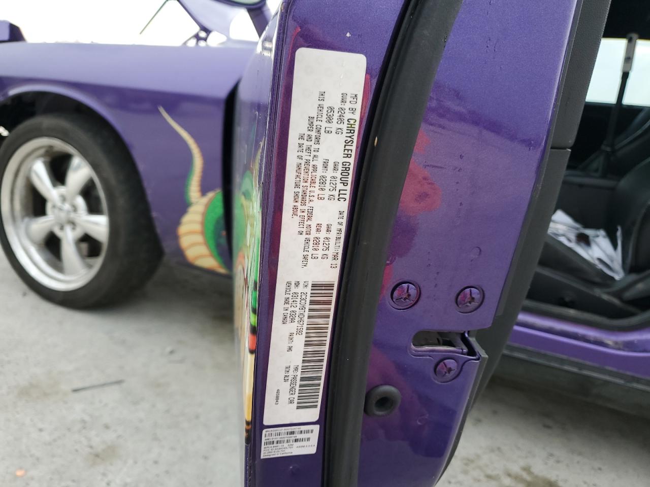 2013 Dodge Challenger R/T VIN: 2C3CDYBTXDH671592 Lot: 81369015