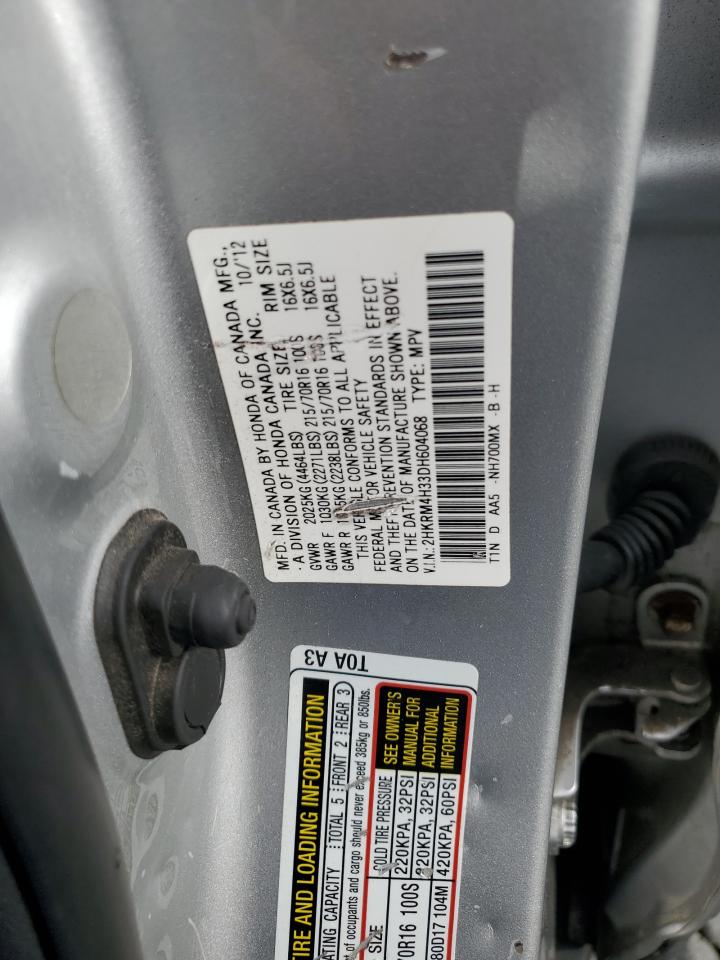 2013 Honda Cr-V Lx VIN: 2HKRM4H33DH604068 Lot: 80882085