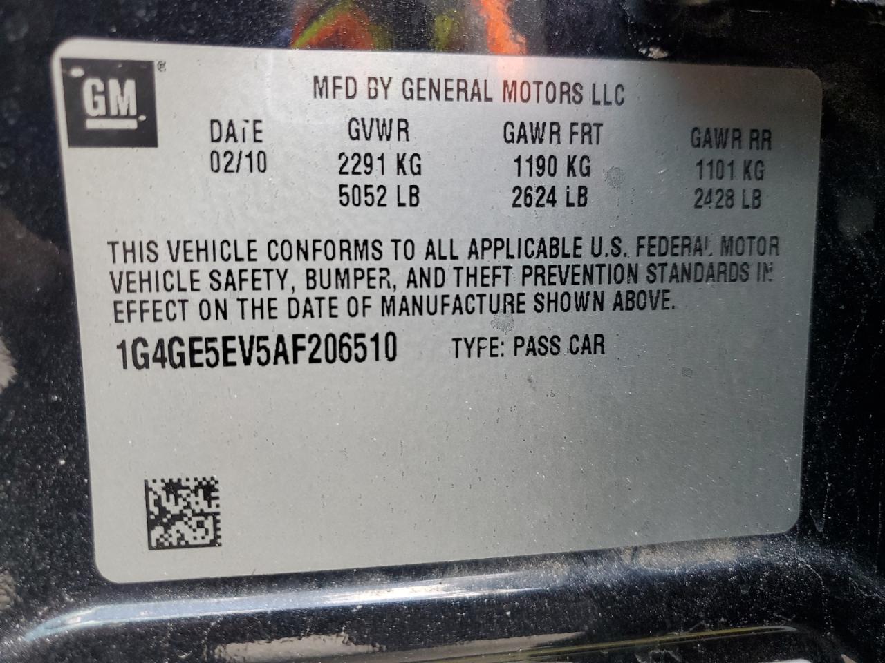 2010 Buick Lacrosse Cxs VIN: 1G4GE5EV5AF206510 Lot: 71195205