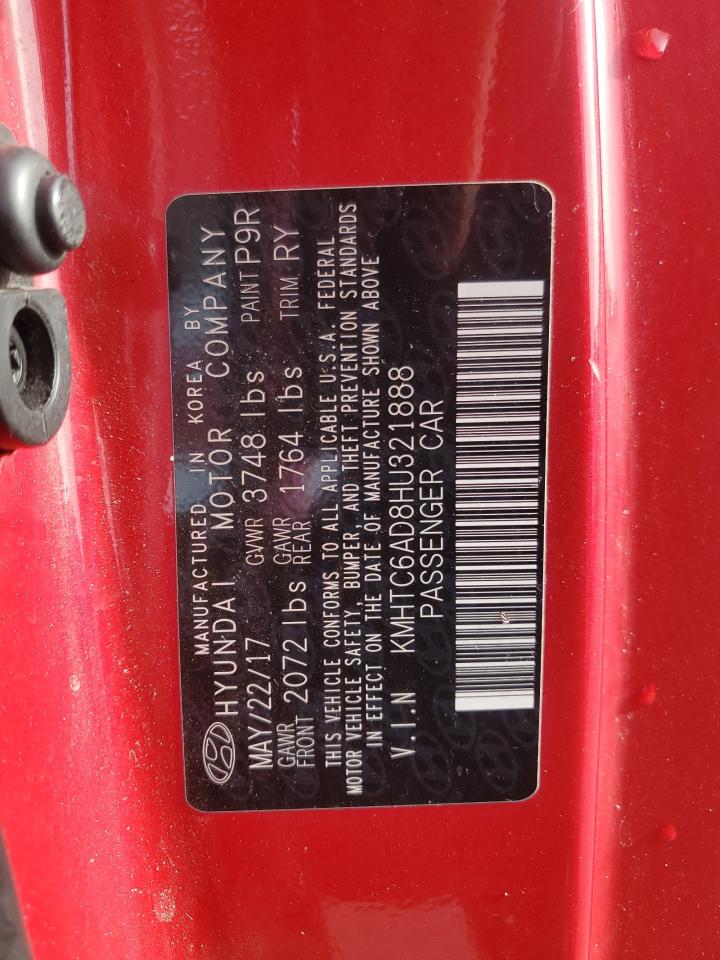 2017 Hyundai Veloster VIN: KMHTC6AD8HU321888 Lot: 70361255